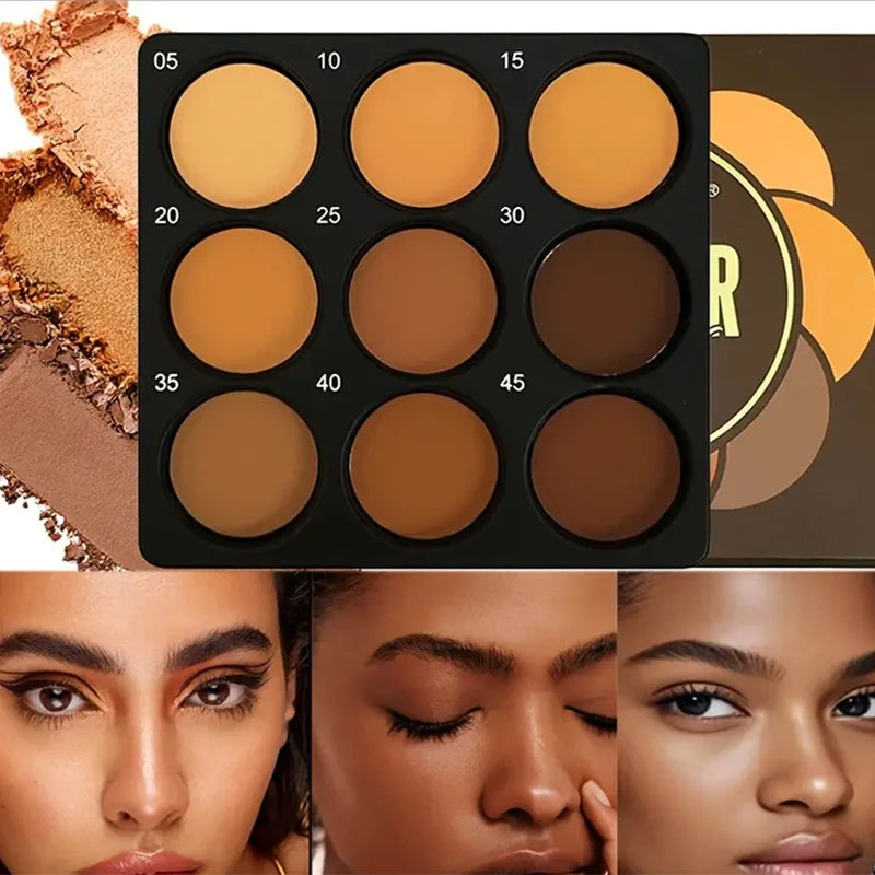 9-Color Waterproof Contour Concealer Matte Palette  Medium
