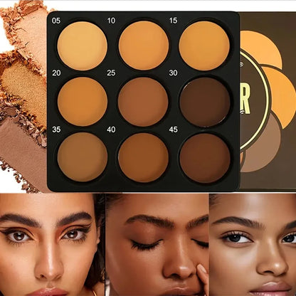 9-Color Waterproof Contour Concealer Matte Palette  Medium