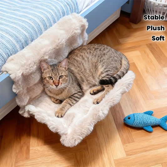 Cat Bedside Hammock Plush Pet Bed Removable Washable 4 Seasons Sofa Window Perch