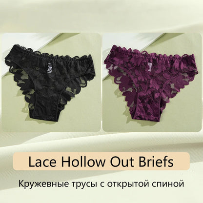FINETOO Slip in Raso e Pizzo Floreale Trasparente (2 Pezzi) - Intimo Basso. TK