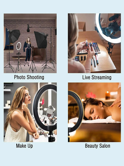 Ring Light LED da 26 cm con Supporto Treppiede per Selfie e Video