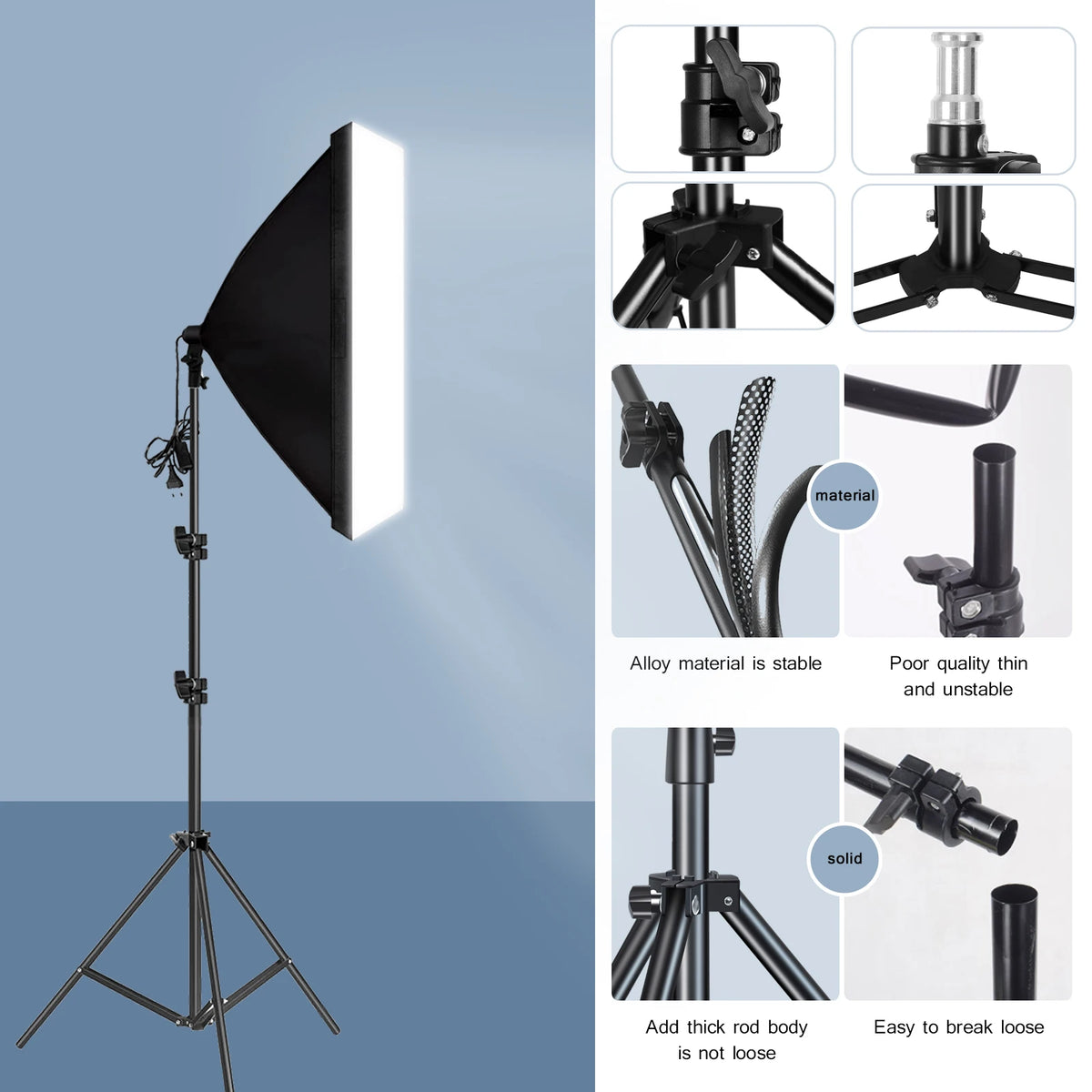 BTFOOR - Kit Softbox Fotografico Professionale con Stativo e Attacco E27