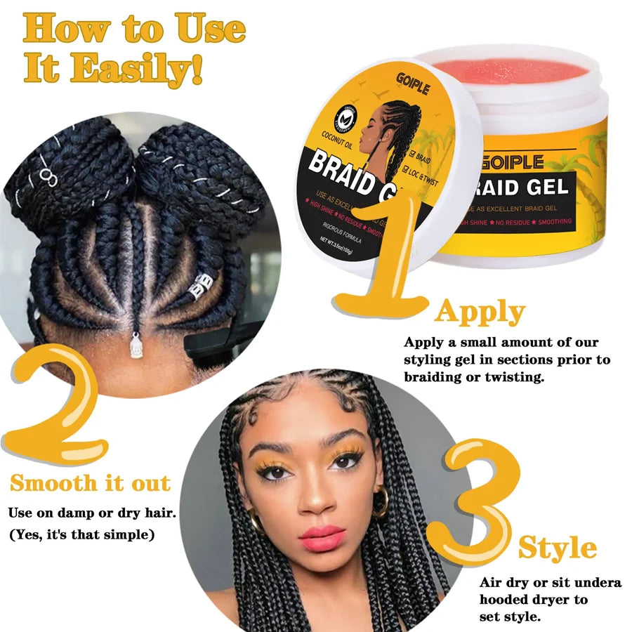 GOIPLE 100g Pineapple Scent Braid Gel Smooth Non-Flaking