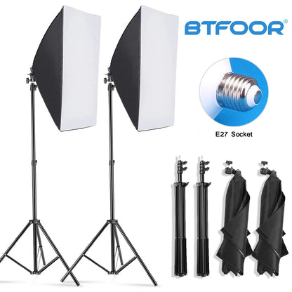 BTFOOR - Kit Softbox Fotografico Professionale con Stativo e Attacco E27