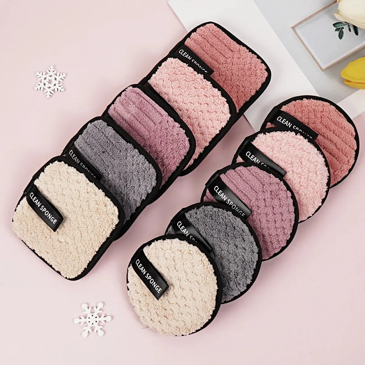 MAANGE 10pcs Makeup Remover Microfiber Cotton Pad Cosmetics