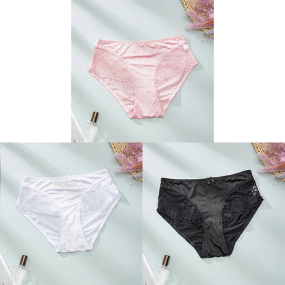 CINVIK 3 Pezzi Slip Donna in Pizzo – Mutandine Mid-Rise Traspiranti ed Elasticizzate. TK