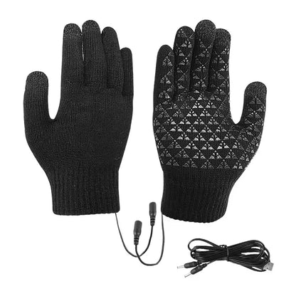Guanti Riscaldati USB in Maglia - Touch Screen e Antiscivolo Unisex. TK
