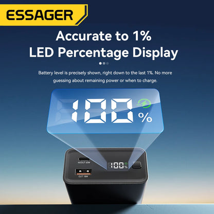 Essager - Power Bank Portatile 20000mAh 65W Fast Charge PD (Per Laptop e Smartphone)