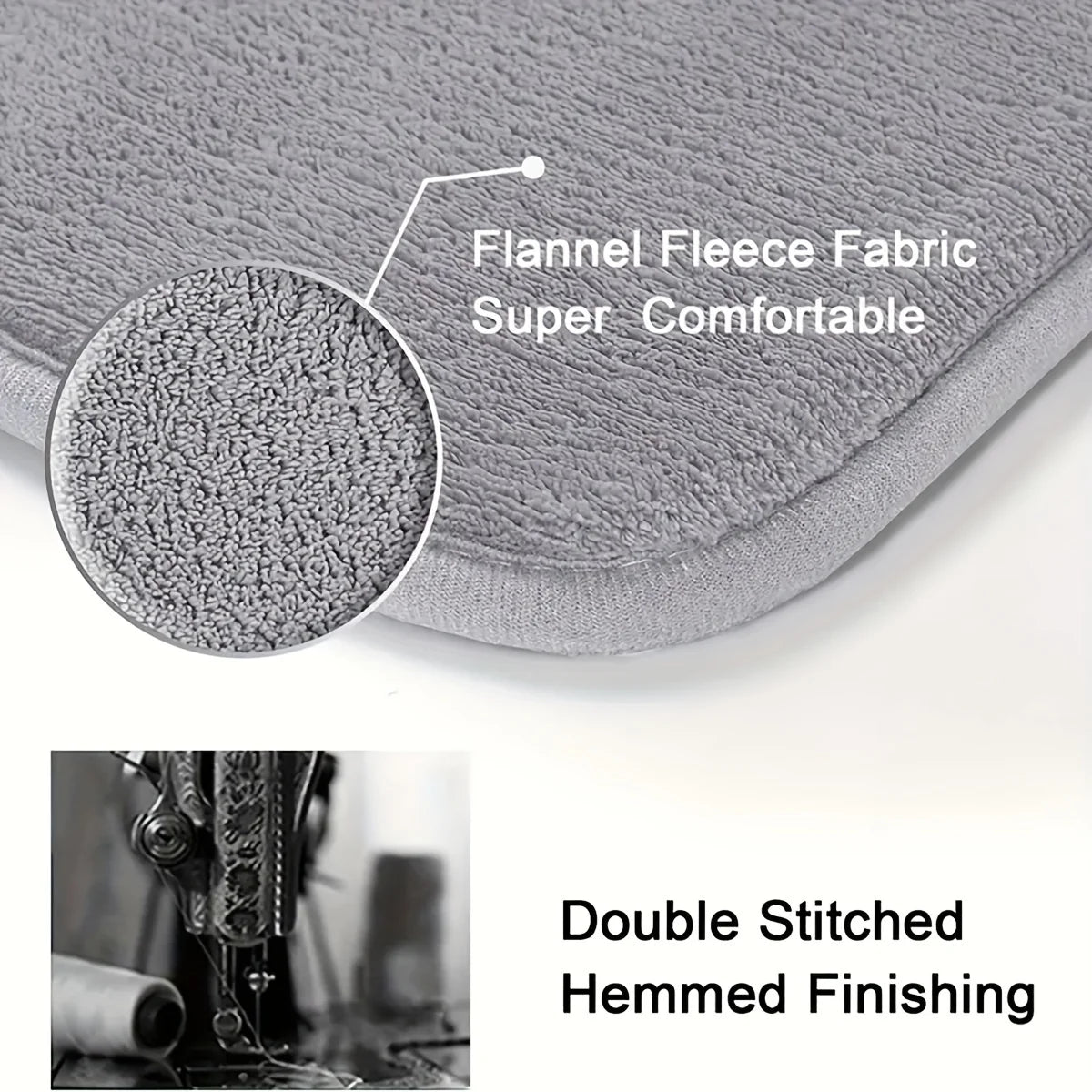 Thickened special-shaped bathroom absorbent floor mat flannel toilet mat shower room non-slip and dirt-resistant foot mat