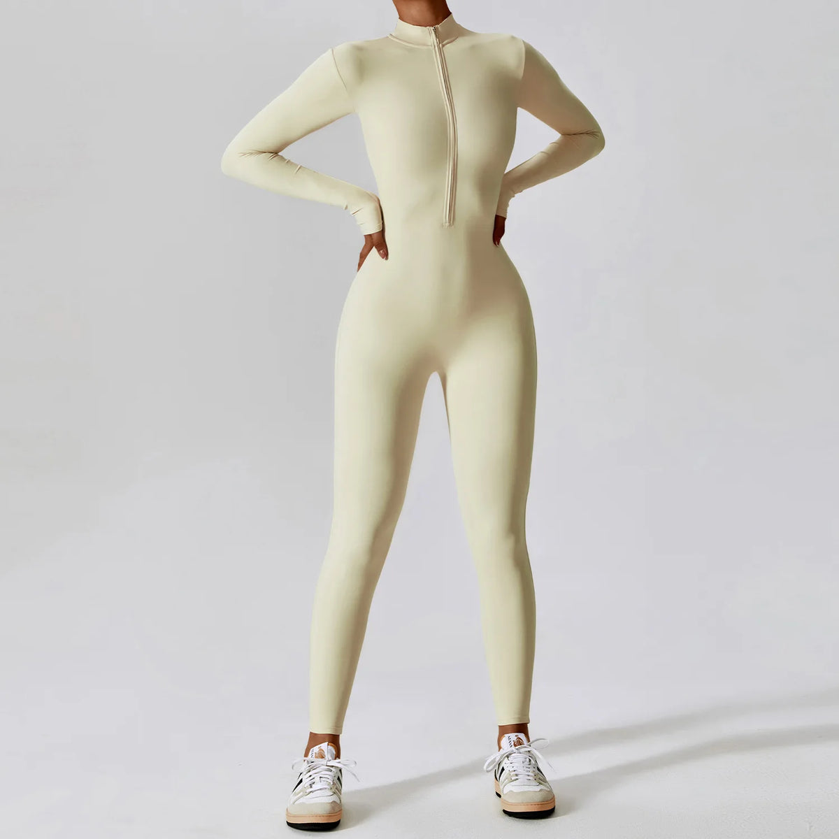 SWELTERING Tuta Intera da Yoga a Maniche Lunghe con Cerniera. TK