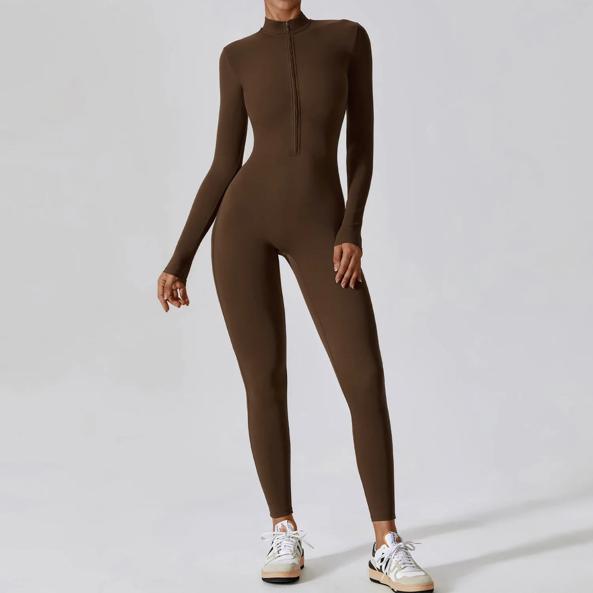 SWELTERING Tuta Intera da Yoga a Maniche Lunghe con Cerniera. TK