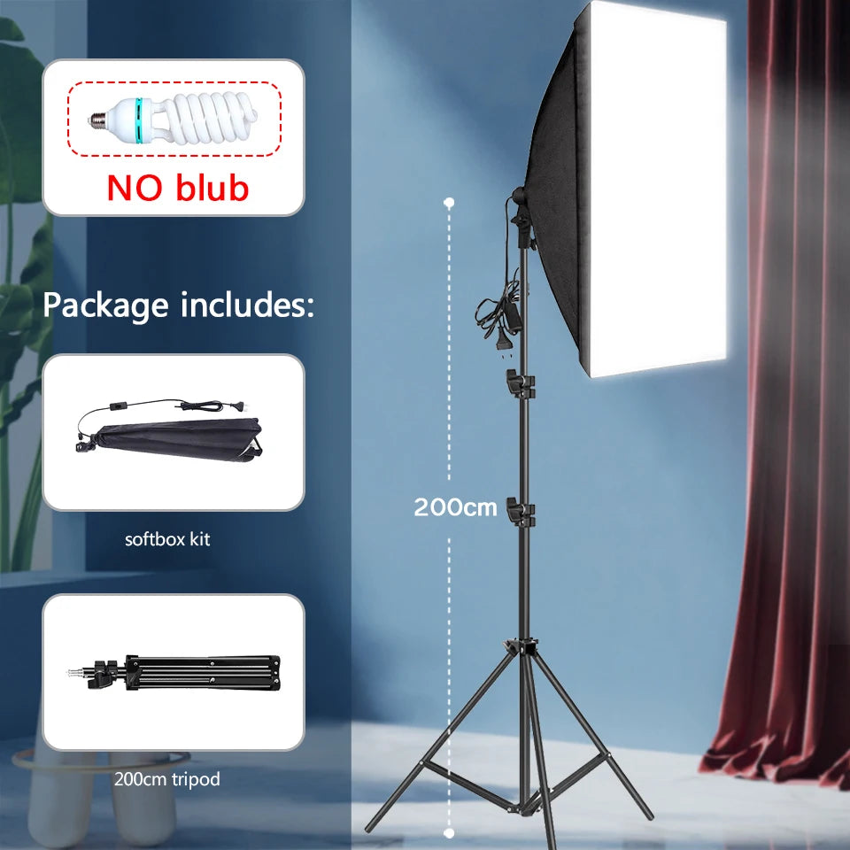 BTFOOR - Kit Softbox Fotografico Professionale con Stativo e Attacco E27