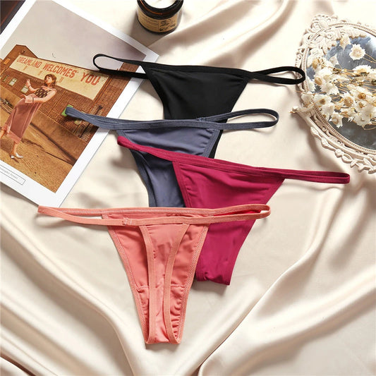FINETOO 3Pcs/set Sexy Low-rise Thongs Women Bikini Pantie