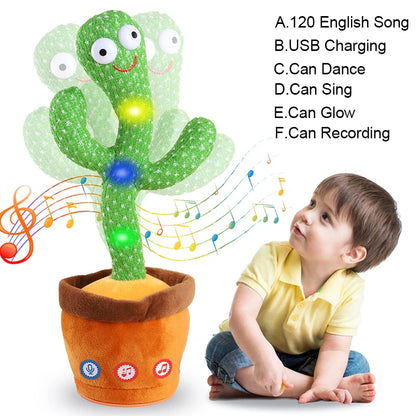 Talking Cactus Baby Toy Dancing Cactus Repeats What You say for Kids with English Songs Dancing
