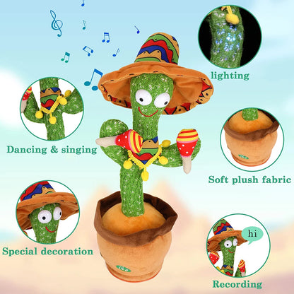 Talking Cactus Baby Toy Dancing Cactus Repeats What You say for Kids with English Songs Dancing