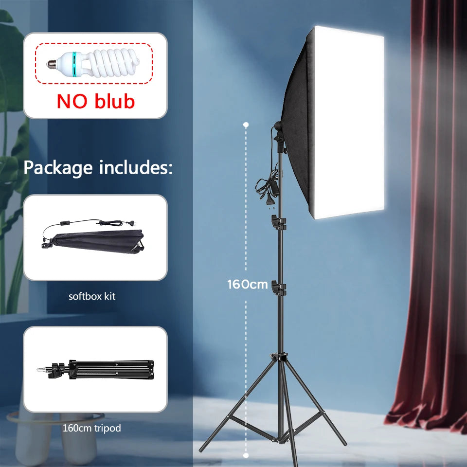 BTFOOR - Kit Softbox Fotografico Professionale con Stativo e Attacco E27