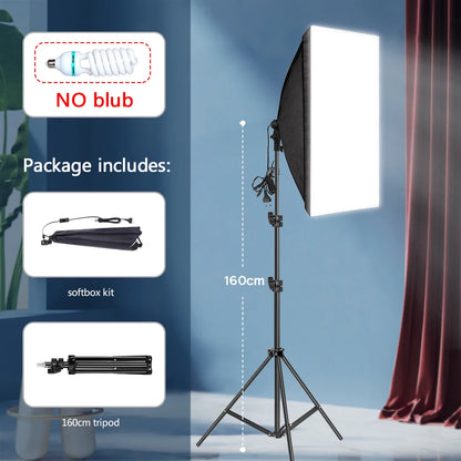 BTFOOR - Kit Softbox Fotografico Professionale con Stativo e Attacco E27