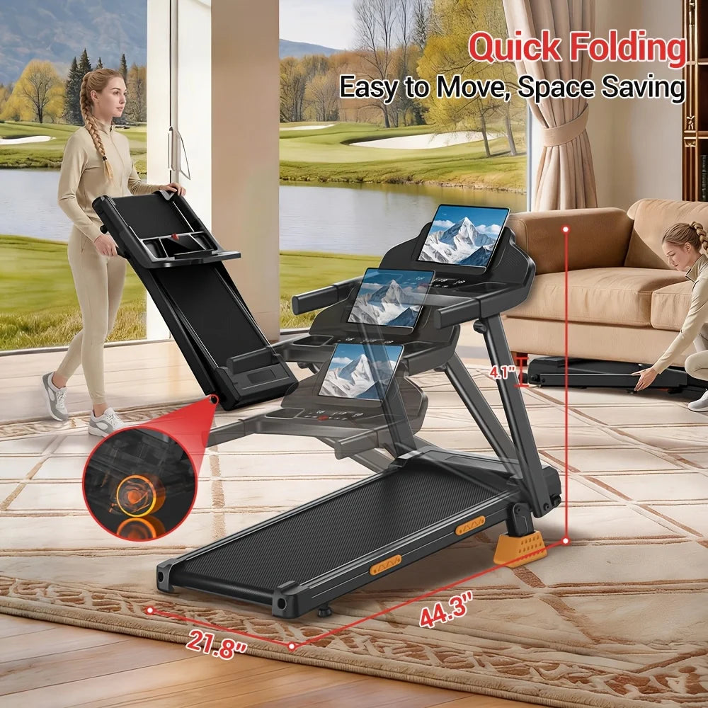 Tapis roulant pieghevole inclinazione 15%, Sinaopus 4-in-1 folding treadmill, Tapis roulant salvaspazio 170 kg (300lbs).TK