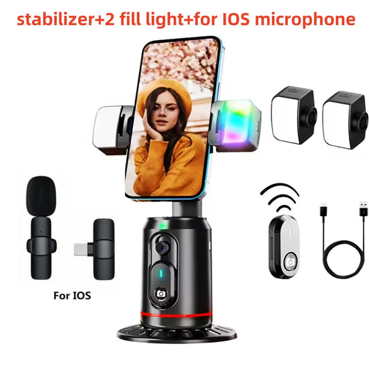 360° Rotation Gimbal Stabilizer tripod Selfie Stick Desktop Face
