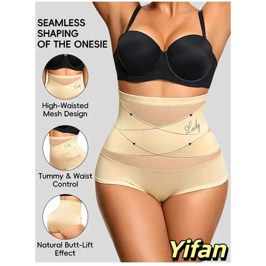 Slip Modellante a Vita Alta in Mesh Traspirante con Contenimento a Incrocio