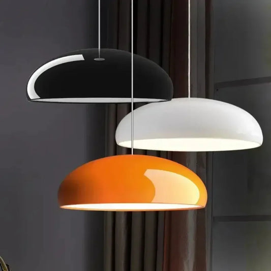 JOYINLED Modern Metal Chandelier, Nordic Luxury Pendant Light with Iron Frame in White/Black/Orange for Dining Room Living Room