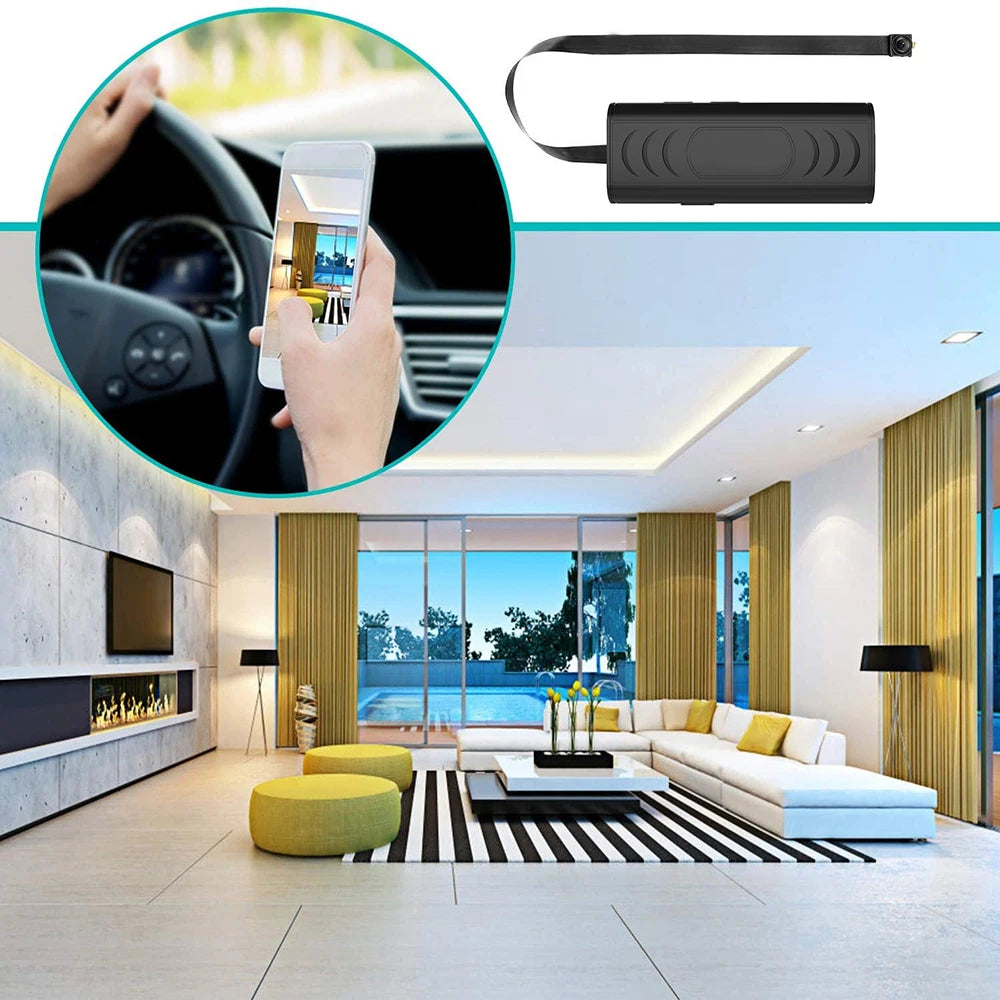 Mini Telecamera WiFi 1080P – Rilevamento Movimento, Visione Remota, 120°, Microfono, MicroSD fino a 128GB