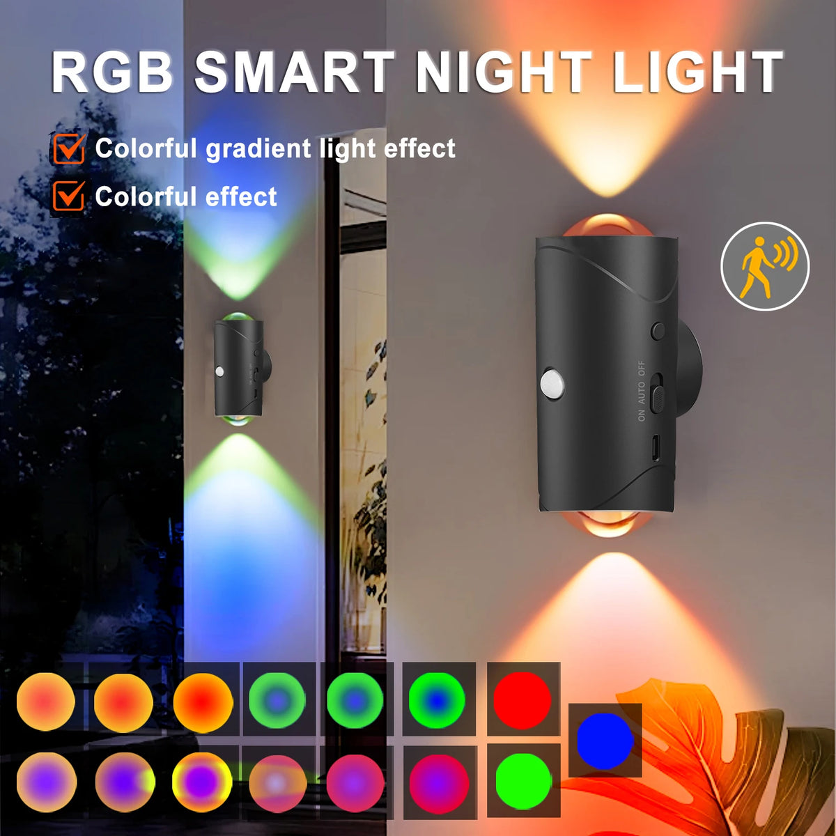 Magnetic Motion Sensor Smart Light, LED Rechargeable Wal