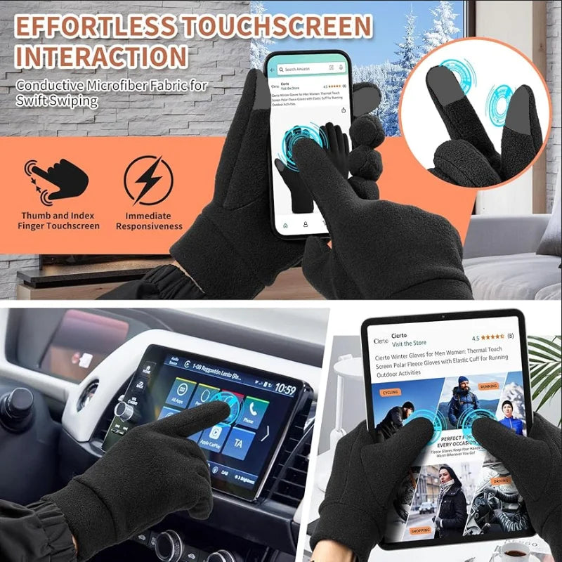 Warm Winter Gloves Polar Fleece Cold Weather Gloves Touch