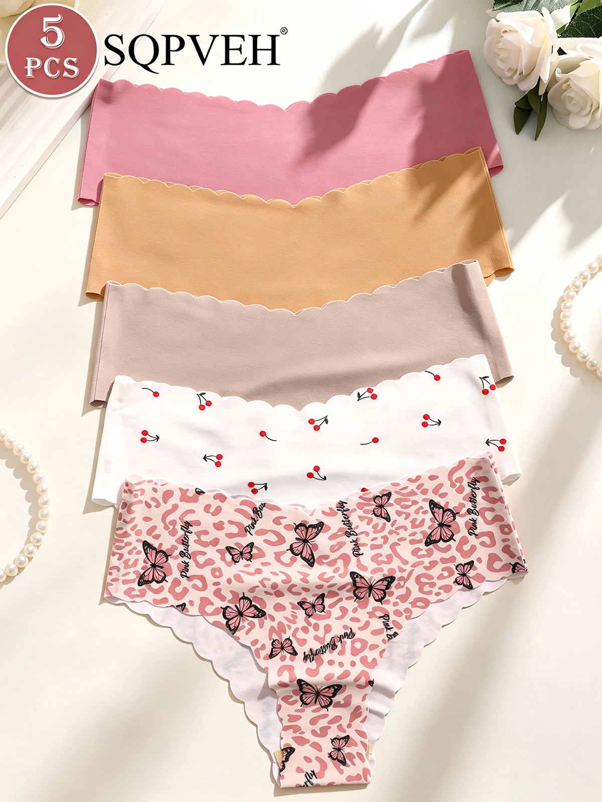 Mutandine Senza Cuciture da Donna Invisibili (5 Pezzi) - Slip Bikini Elasticizzati. TK