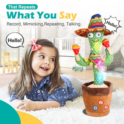 Talking Cactus Baby Toy Dancing Cactus Repeats What You say for Kids with English Songs Dancing