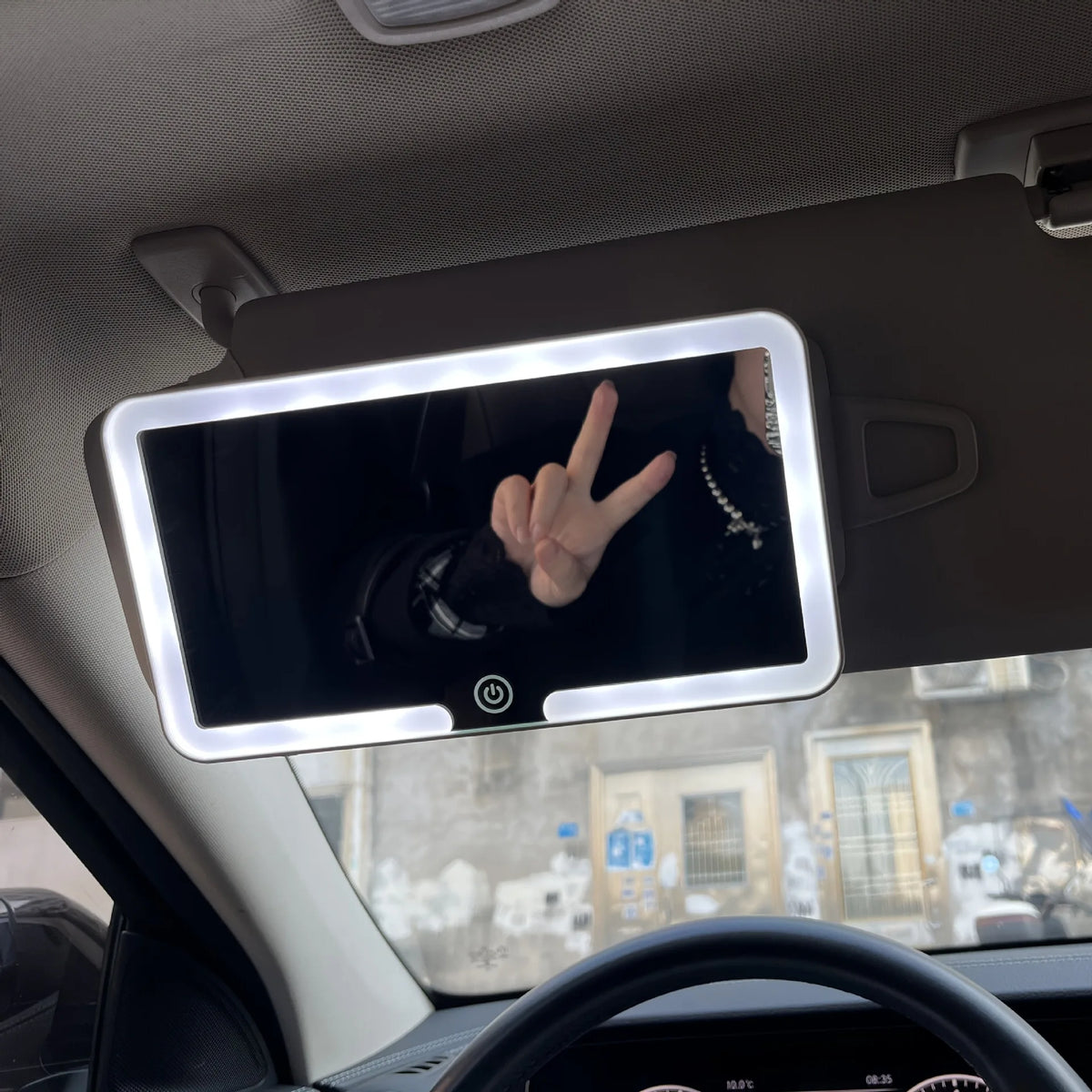 Car Interior Mirrors Sun Visor Plate LED HD Makeup Mirror