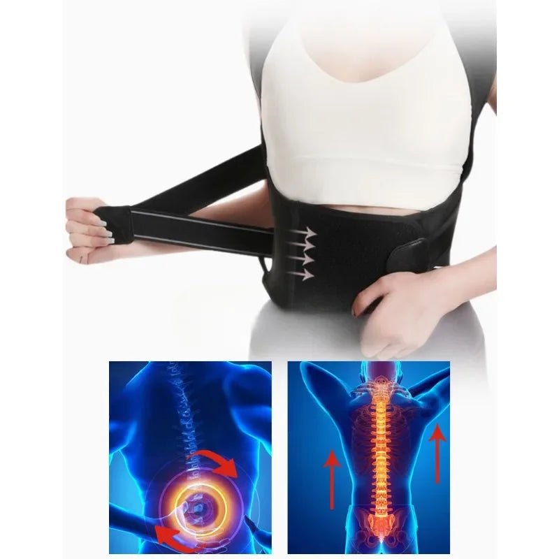 Correttore di Postura Regolabile per Schiena e Spalle - Fascia Lombare Unisex. TK
