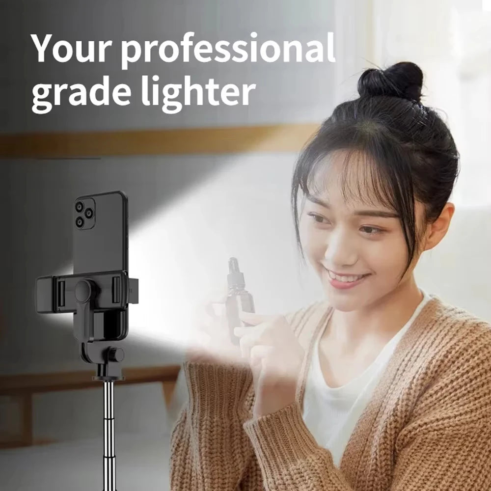 Selfie Stick Wireless con Treppiede Integrato e Telecomando – Supporto Smartphone per Selfie, Foto di Gruppo e Vlog