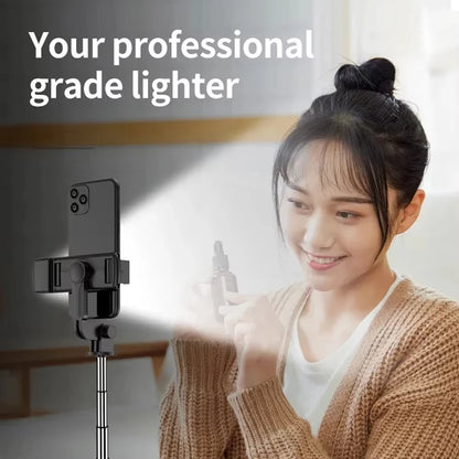 Selfie Stick Wireless con Treppiede Integrato e Telecomando – Supporto Smartphone per Selfie, Foto di Gruppo e Vlog