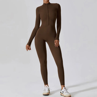 SWELTERING Tuta Intera da Yoga a Maniche Lunghe con Cerniera. TK