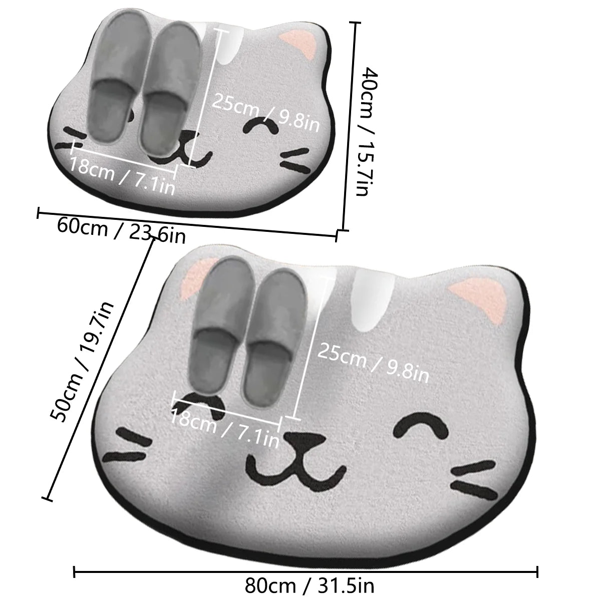 Thickened special-shaped bathroom absorbent floor mat flannel toilet mat shower room non-slip and dirt-resistant foot mat