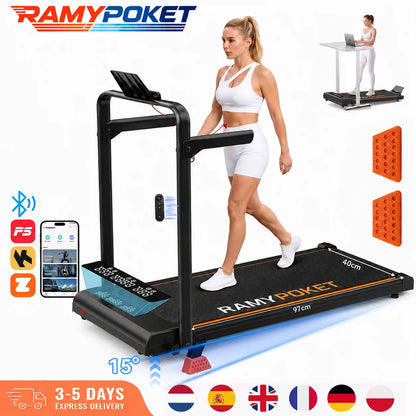 Ramypoket Walking Pad Inclinato 15% | Tapis Roulant 12 Km/H. TK