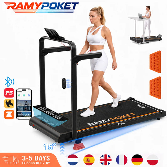 Ramypoket Walking Pad Inclinato 15% | Tapis Roulant 12 Km/H. TK