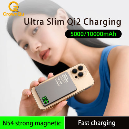 CrownQu E16 - Power Bank Magnetico Wireless 3-in-1 Qi2.1 (5000mAh / 10000mAh)