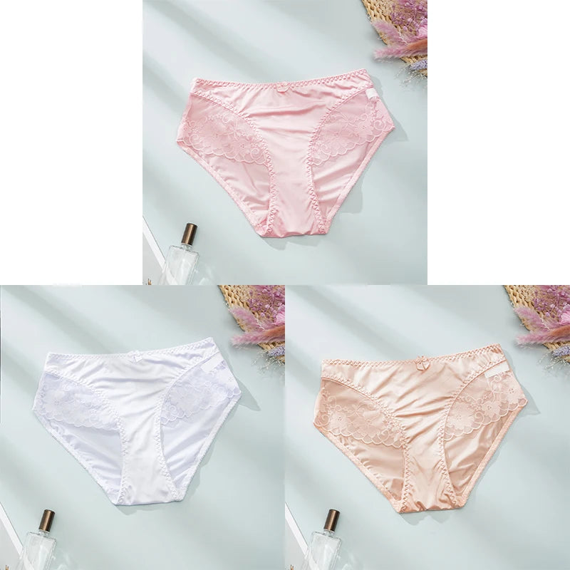 CINVIK 3 Pezzi Slip Donna in Pizzo – Mutandine Mid-Rise Traspiranti ed Elasticizzate. TK