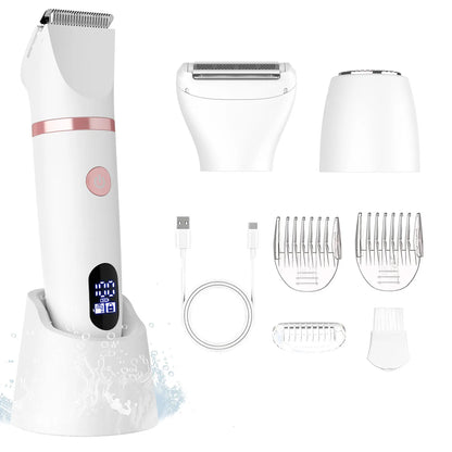 Scttomon Kit Regolabarba e Tagliacapelli 5-in-1 - Rasoio Elettrico con Base. TK