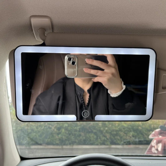 Car Interior Mirrors Sun Visor Plate LED HD Makeup Mirror
