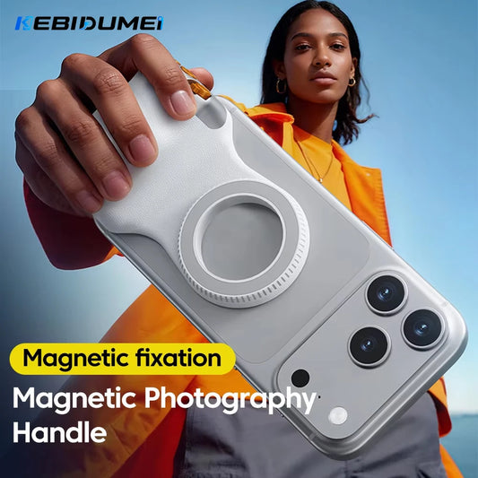 KEBIDUMEI Impugnatura Magnetica per Smartphone e Fotocamera – Supporto per Riprese con Telecomando Bluetooth, Zoom e Scatto Remoto