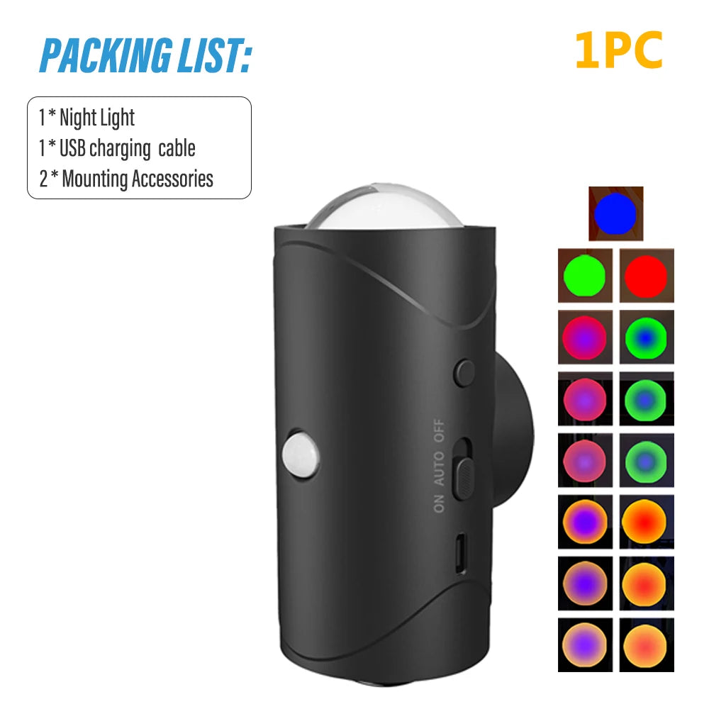 Magnetic Motion Sensor Smart Light, LED Rechargeable Wal