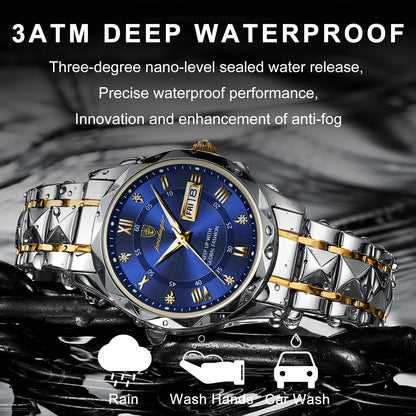 Luxury Men's Watches Waterproof Stainless Steel Luminous