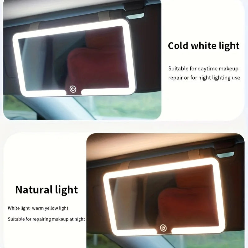 Car Interior Mirrors Sun Visor Plate LED HD Makeup Mirror