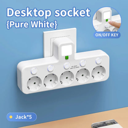 Szaoju Multipresa da Parete Standard Europeo con USB C e Interruttori Indipendenti. TK