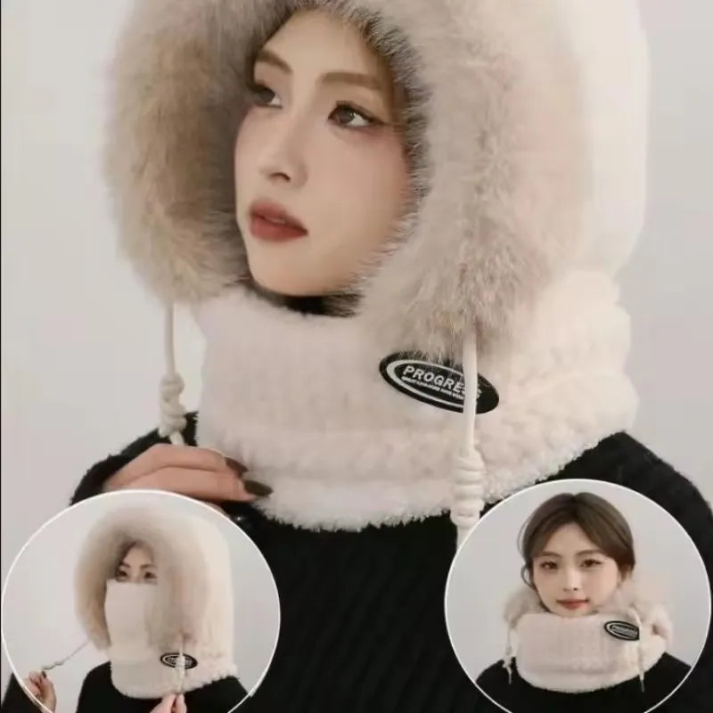 Cappello Termico Invernale da Donna con Sciarpa e Passamontagna Integrato. TK