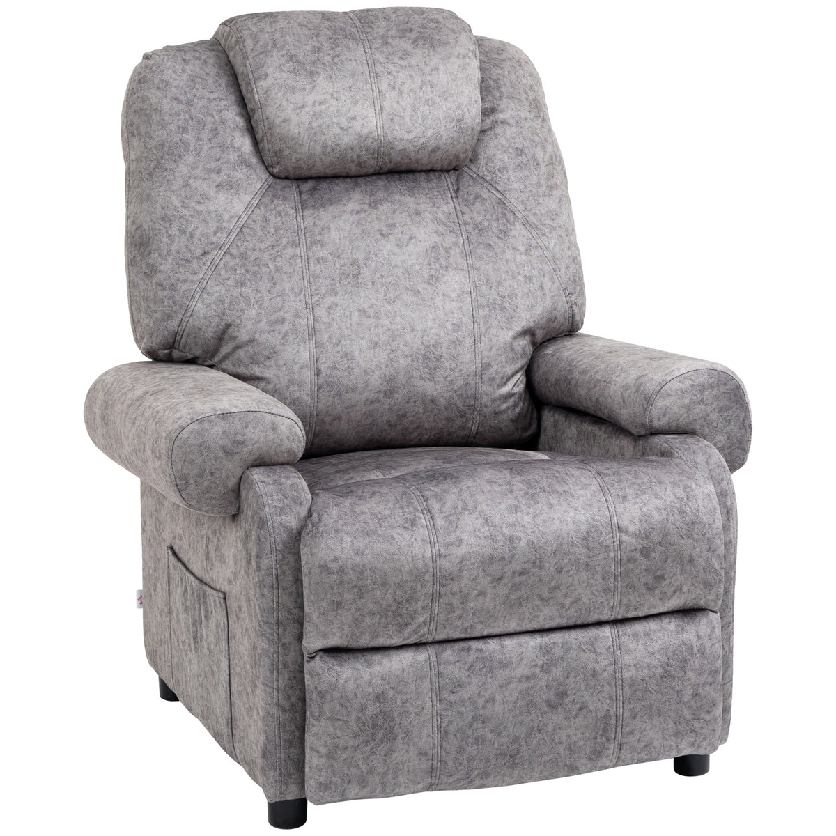 HOMCOM Manual Fabric Reclining Relax Armchair, Recliner with Pull-Out Footrest and Side Pocket