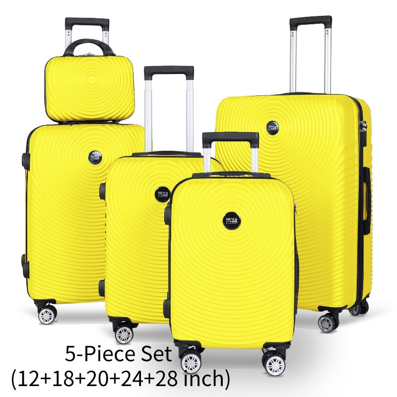 YSTYLE 3pcs/5pcs Luggage Set – ABS Carry-On Suitcases with 360° Silent Spinner Wheels & TSA Combination Lock